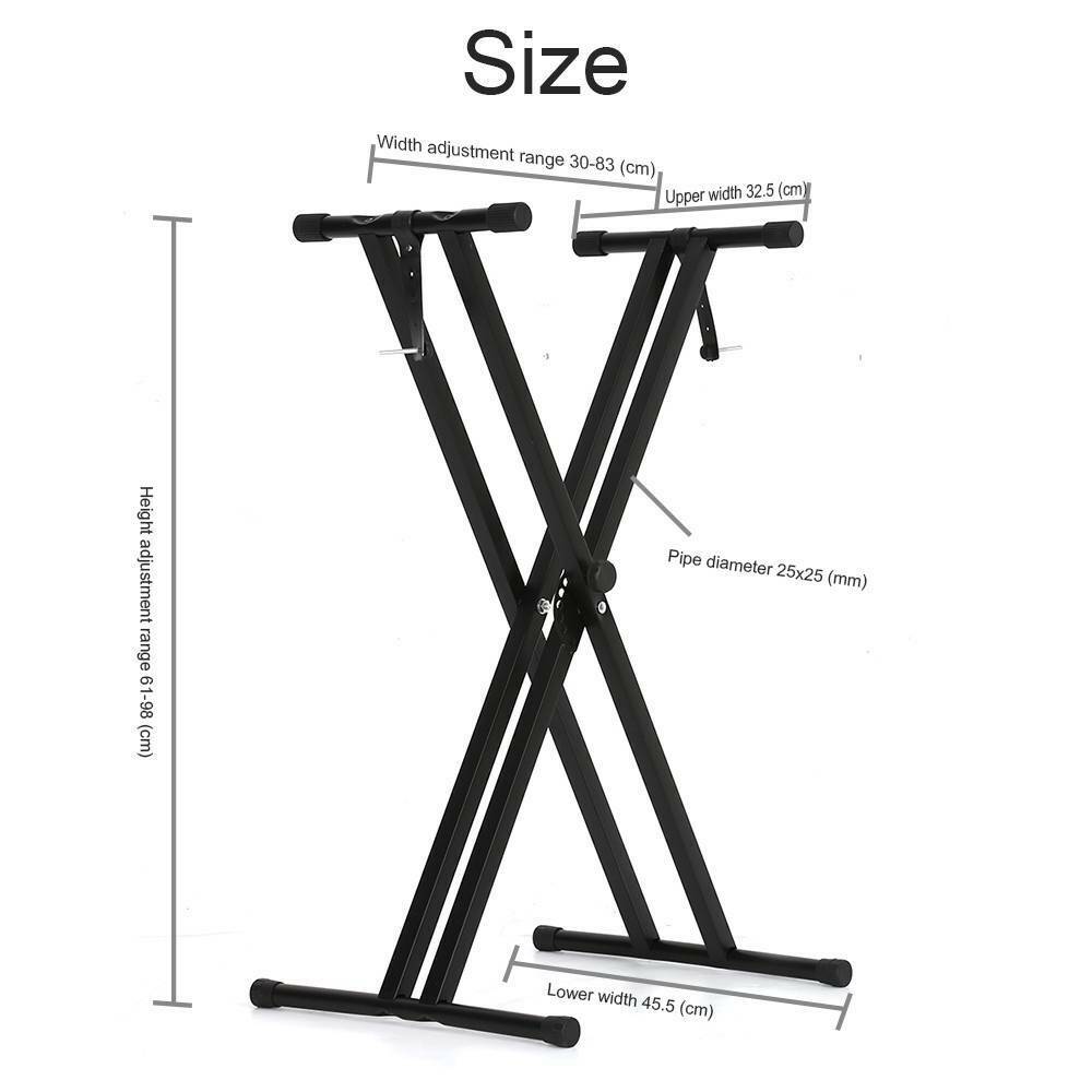 Electronic Piano X Double Stand Music Keyboard Standard Rack Adjustables Metal