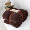LUXURY TEDDY FLEECE POPCORN THROW OVER FOR SOFA BED BLANKET TRAVEL WARM & COSY