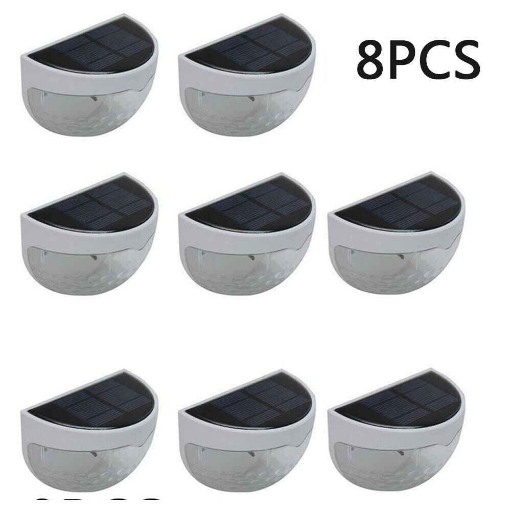 8x SUPER BRIGHT SOLAR POWERED DOOR FENCE WALL LIGHTS LED OUTDOOR GARDEN LIGHTING