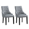 2x Velvet Dining Chairs with Rivets Knocker Home Dining Room Kitchen Silver Grey