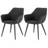 2x Kitchen Dining Chair Lounge Living Room Corner Chair with Fabric Metall