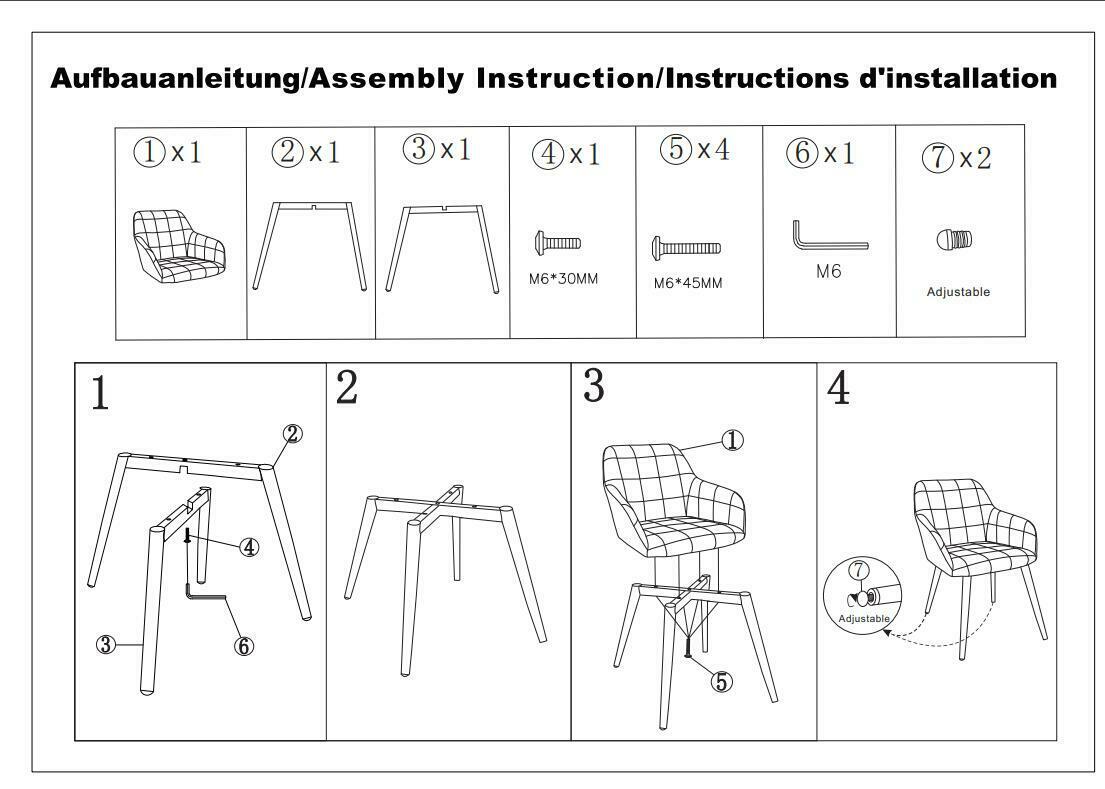 2xDining Chair Linen Counter Chair Steel Legs Tub Chair Armchair with Armrests