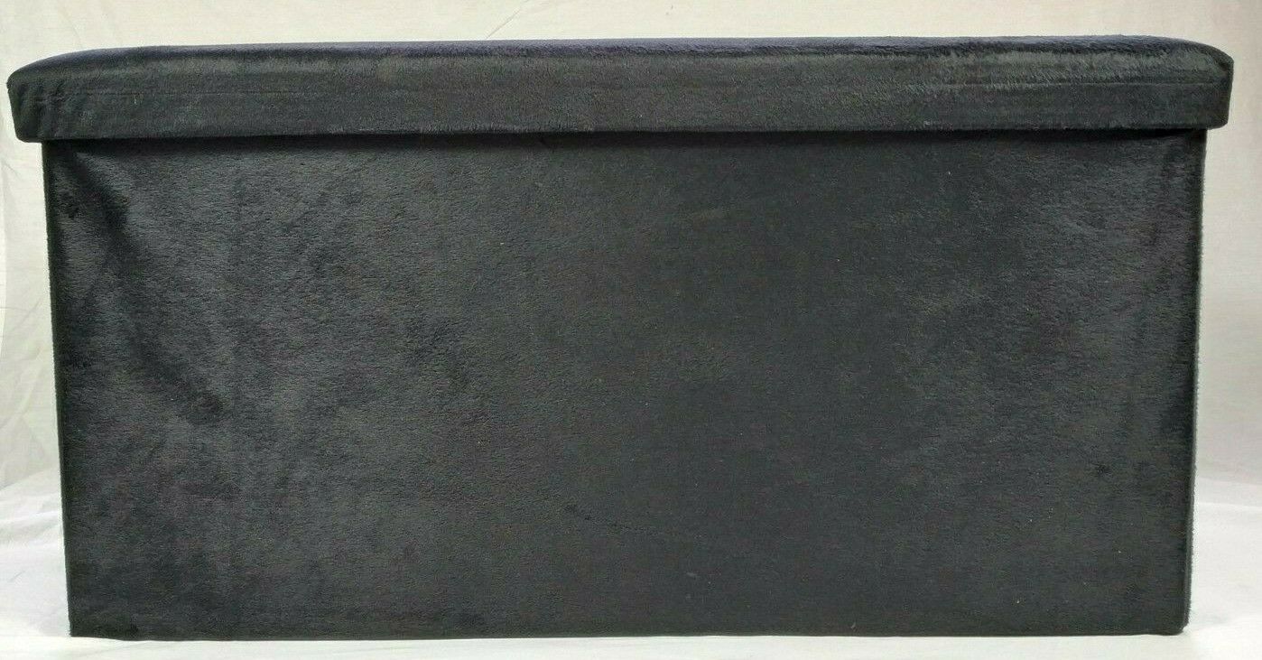 Soft Velvet Diamante Ottoman Folding Storage Box Footstool Seat new colour
