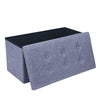 2 SEATER LARGE FOLDING STORAGE OTTOMAN BENCH SEAT BLANKET TOY BUTTON CHEST BOX