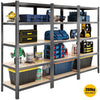 5 Tier Garage Storage Racking Shelves Heavy Duty 180 x 90 x 60cm Boltless Metal