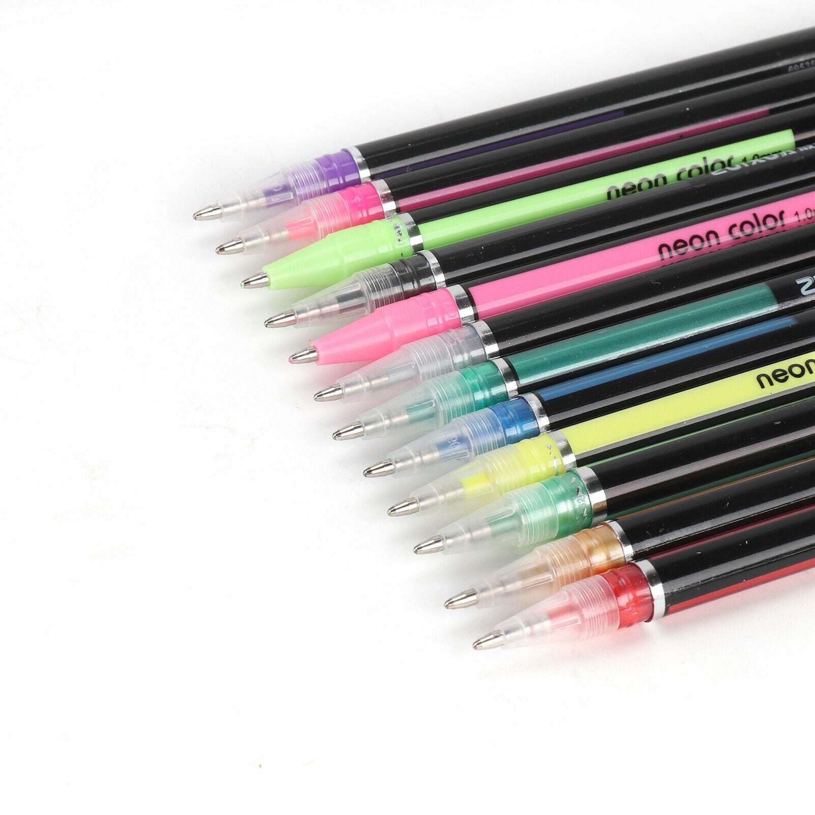 48 Gel Pen Set Metallic Pastel Glitter Neon Gel Pens For Adult Colouring Book UK