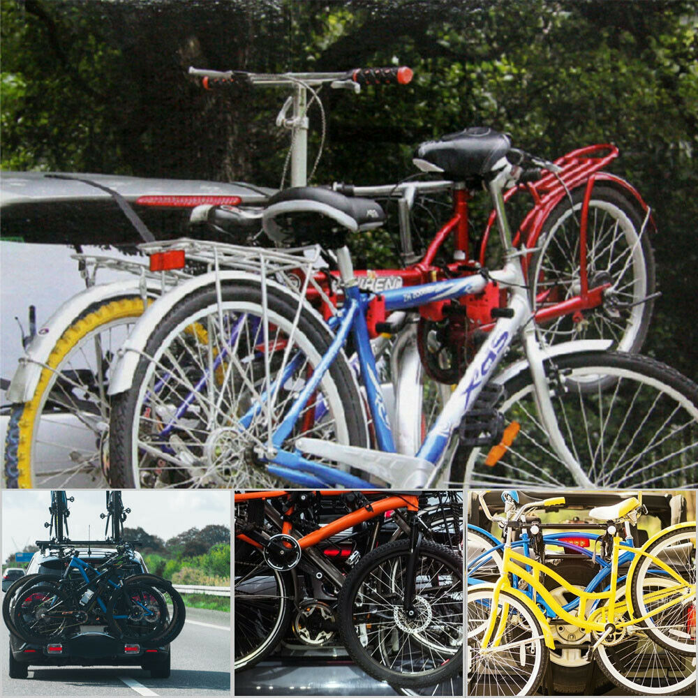 3 BICYCLE BIKE CAR CYCLE CARRIER RACK UNIVERSAL FITTING SALOON HATCHBACK ESTATE