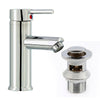 Bathroom Single Lever Basin Mono Mixer Tap With Waste Unit Chrome Brass UK