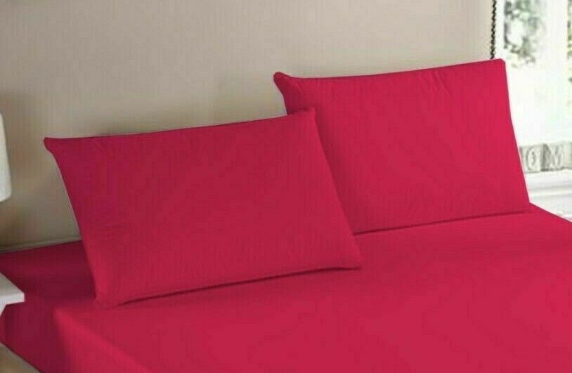 2X PILLOW CASE LUXURY CASES POLY COTTON HOUSEWIFE PAIR PACK BEDROOM PILLOW COVER