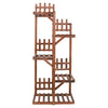 52" Height 5 Tiers Flower Rack Wooden Corner Plant Stand 6 Potted Shelf Terrace
