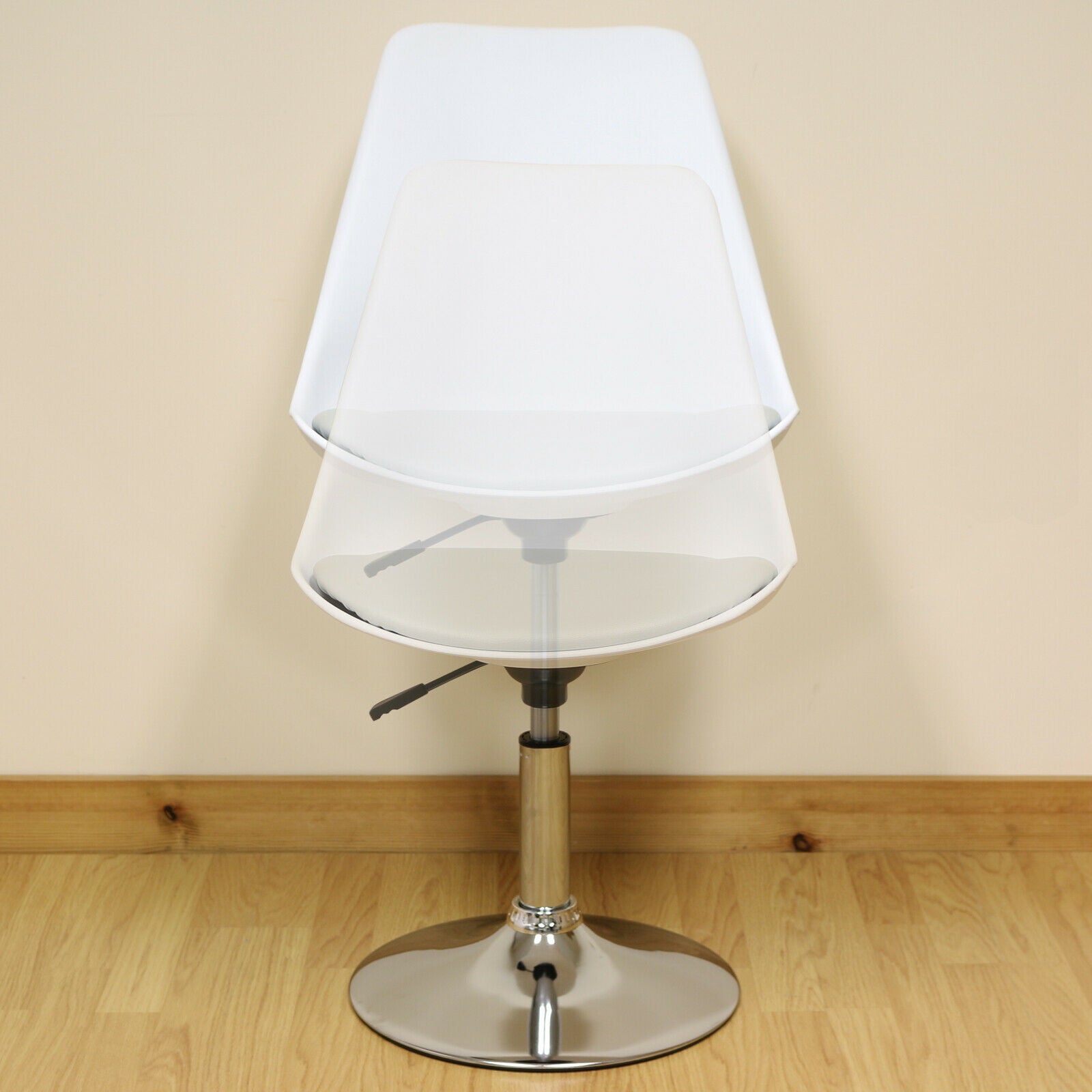 White & Grey Adjustable Swivel Desk Chair Home/Office Comfy Computer/PC seat