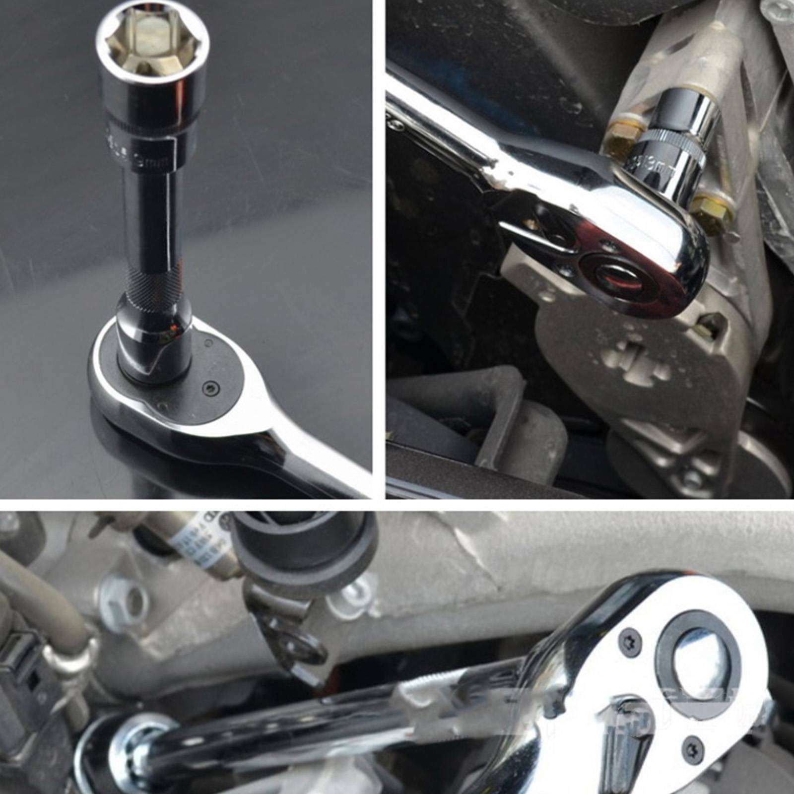 3 PIECE RATCHET SET 1/4" 1/2"& 3/8" DRIVE WRENCH HANDLE SOCKET WRENCH # 9/10/11