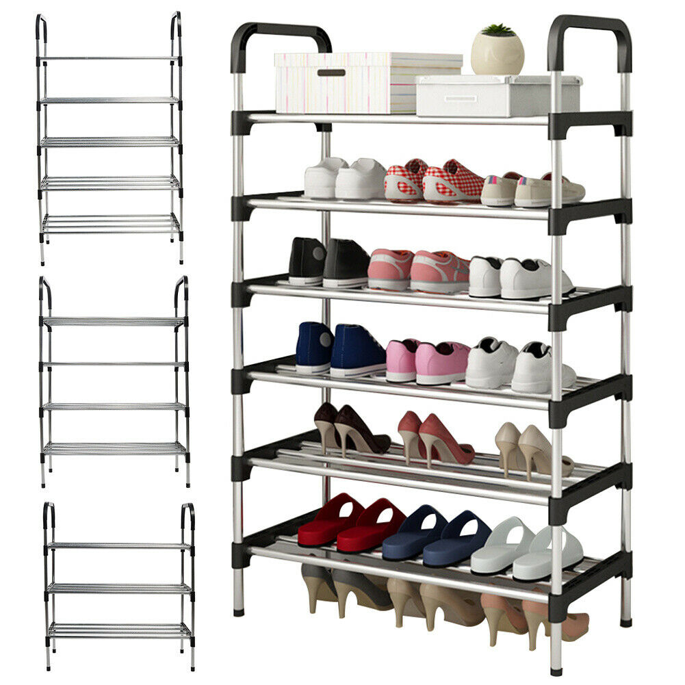 3/4/5/6 Tier Extra Large Shoe Rack Space Saving Storage Organiser Shelf Entryway