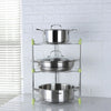 3/5 Tier Kitchen Pan Stand Saucepan Pot Rack Chrome Storage Organiser Shelf Unit