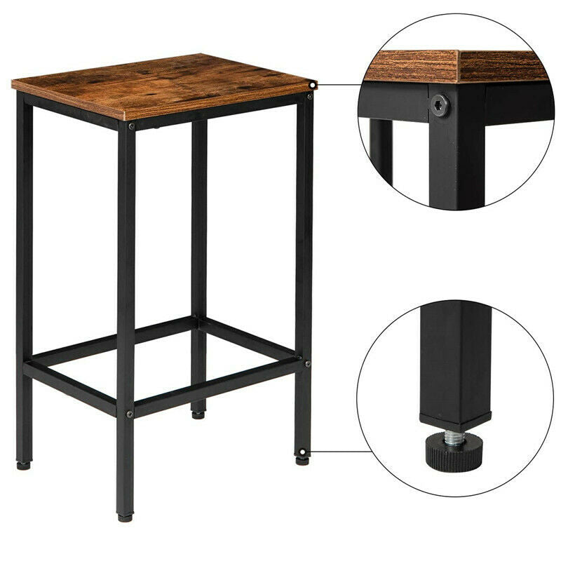 Set of 2 Industrial Bar Stools Chairs Kitchen Breakfast Bar Stools with Footrest
