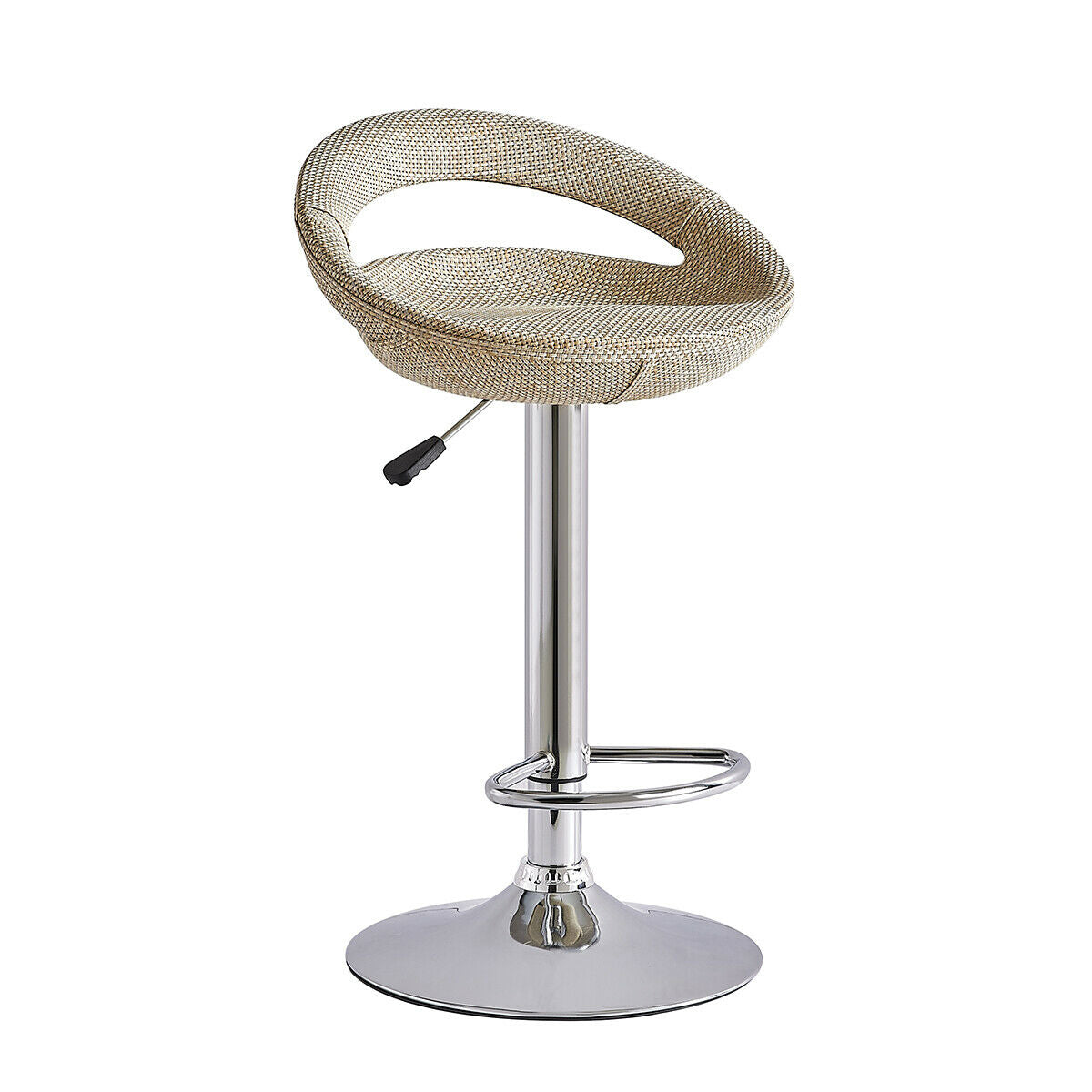 2x Linen Breakfast Barstools Bar Stools Swivel High Chair Lift Kitchen Bistro