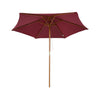 2.5m Wooden Garden Parasol Sun Shade Patio Outdoor Umbrella Wine Red