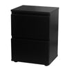 2 Drawer Wooden Bedroom Bedside Cabinet No Handle Nightstand Side Table