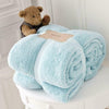 LUXURY TEDDY FLEECE POPCORN THROW OVER FOR SOFA BED BLANKET TRAVEL WARM & COSY
