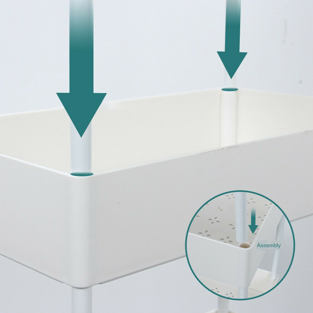 3/4/5 Tier Kitchen Slim Slide Out Trolley Cart Salon Storage Holder Wheeled Cart