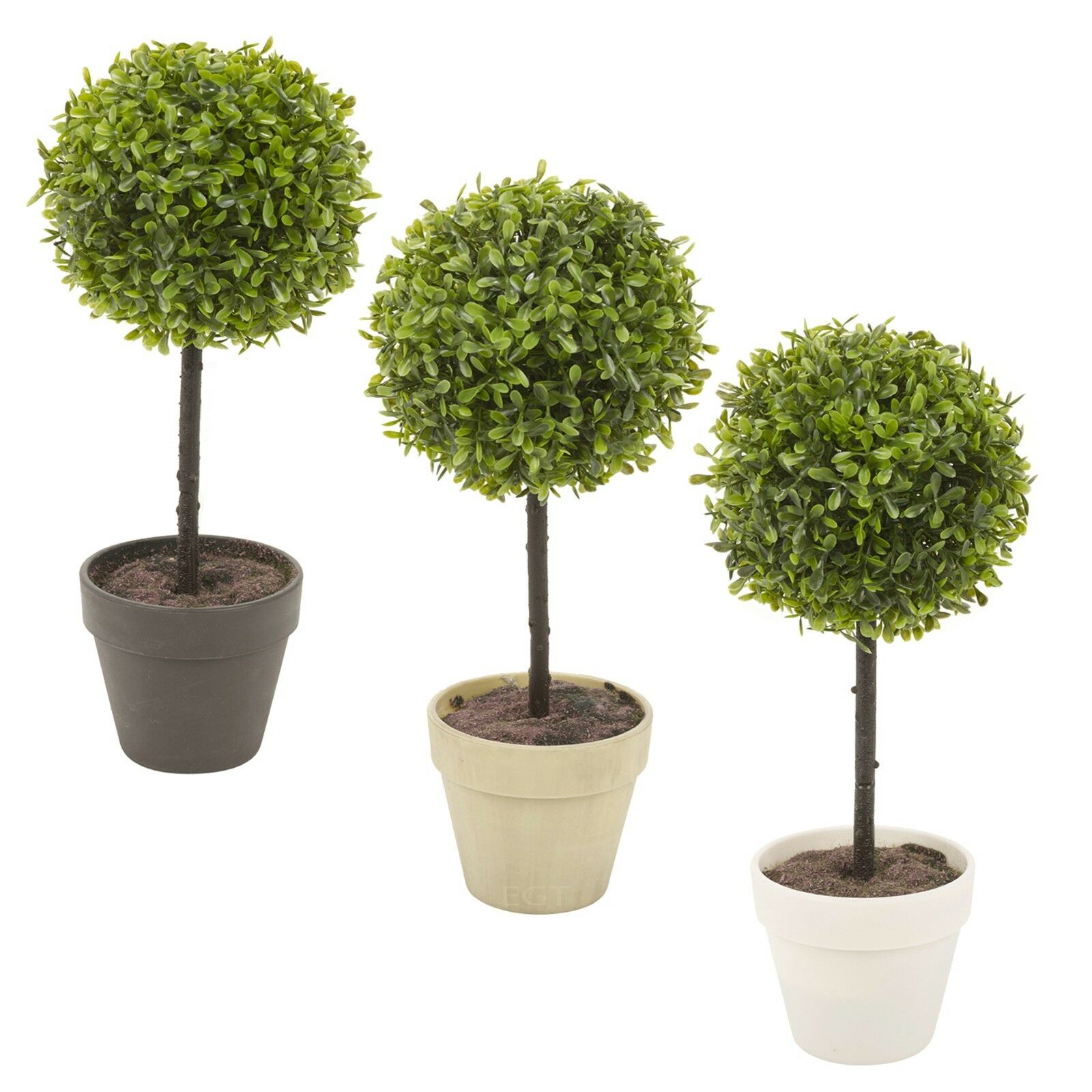 2x Potted Buxus Box Ball Plant Decorative Artificial Indoor Outdoor Garden Pot