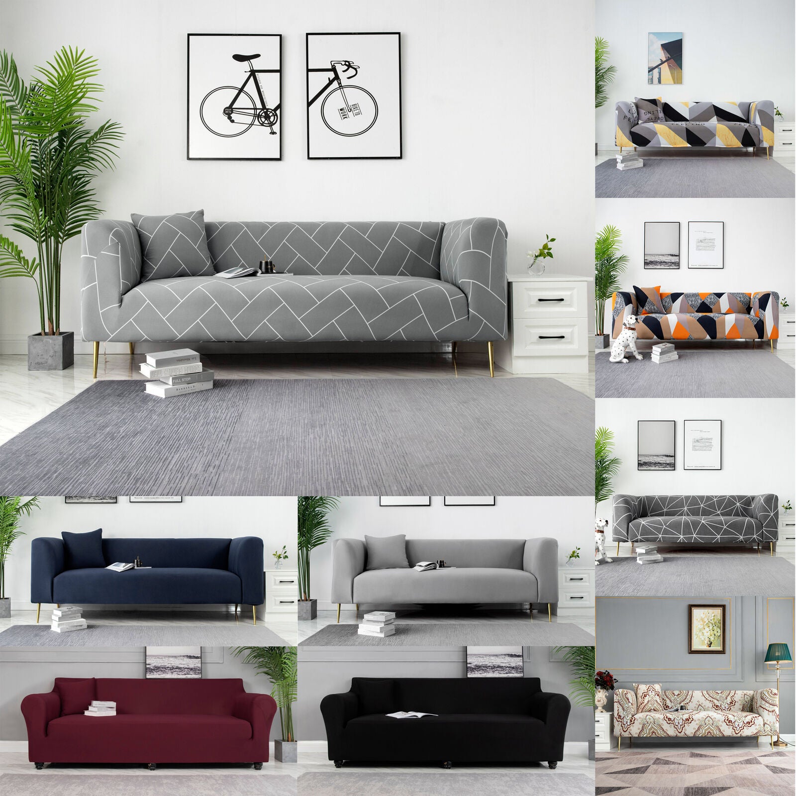 1/2/3 Seater Elastic Sofa Covers Slipcover Settee Stretch Floral Couch Protector