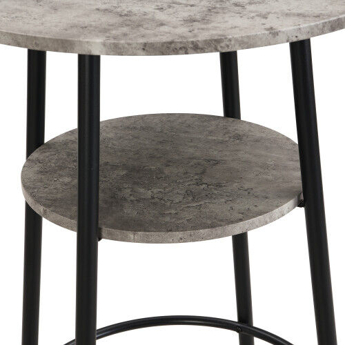 Industrial Bar Table Set, 3 Piece Kitchen Breakfast Bar Table Dining Room Set HT