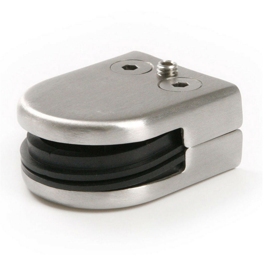 4/8/12X 304 Glass Clamp Clip Stainless Steel Flat Back Bracket Fr Stair Handrail