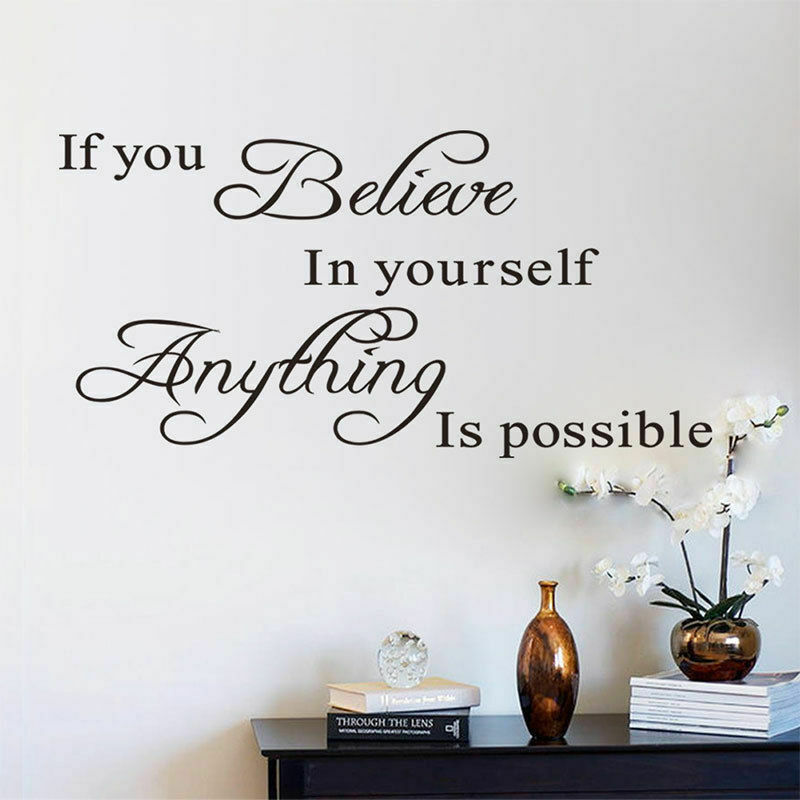 Believe in yourself motivation Quote Wall Stickers Art Room Removable Decals DIY