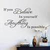 Believe in yourself motivation Quote Wall Stickers Art Room Removable Decals DIY