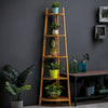 Bamboo Wooden Corner Storage Shelf Rack Ladder Shelving Unit Display Plant Stand