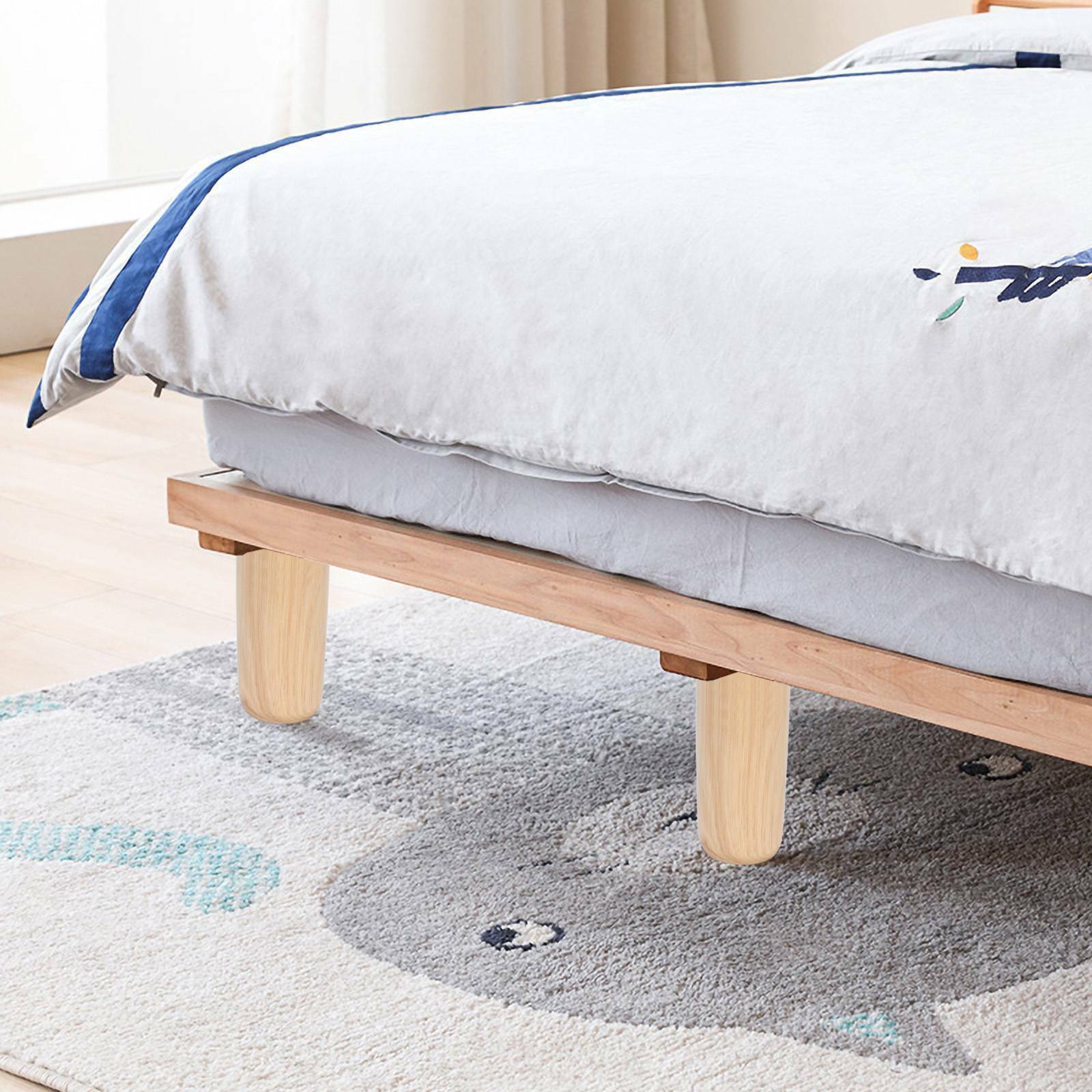4x Wooden Sofa Legs replacement tapered feet for stool bed chair M8 TURNED WOOD