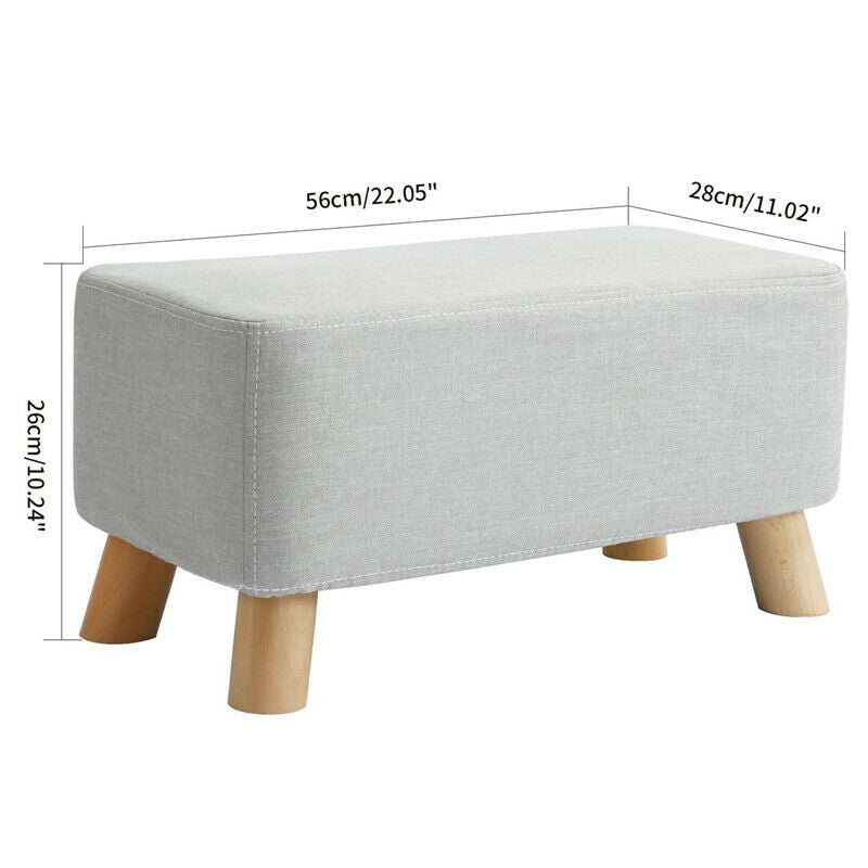 Linen Fabric Footstool Foot Rest Stool Pouffe Ottoman Seat Living Room Furniture