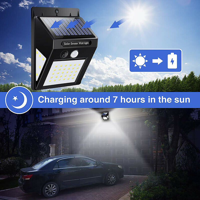 Solar Power Motion Sensor Garden Outdoor Floodlight LED PIR Security Light Save
