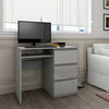 Grey High Gloss Drawer Computer PC Study Home Office Desk Makeup Dressing Table