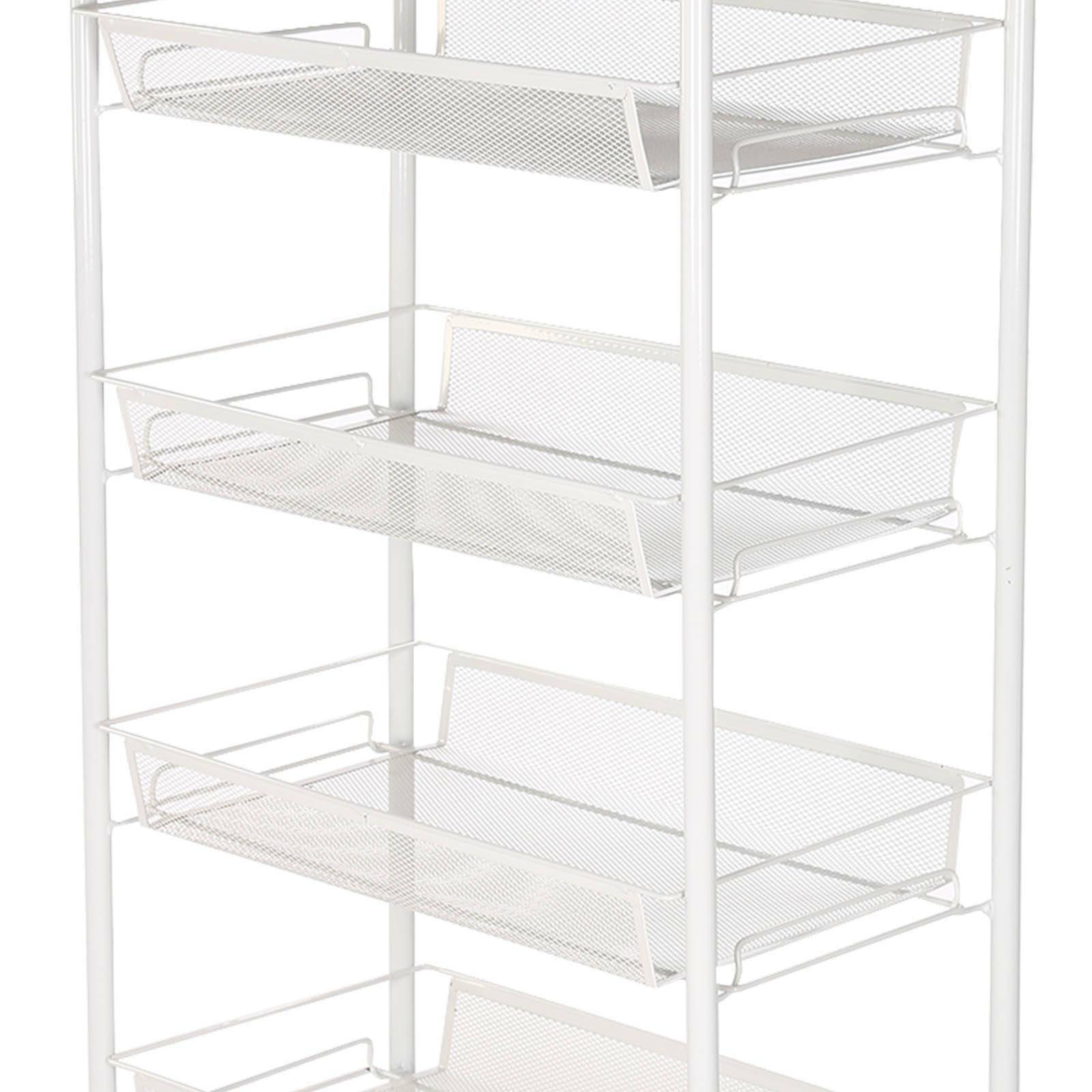 5 Tiers Metal Kitchen Trolley Cart Salon Beauty SPA Storage Shelf Rolling Wheels