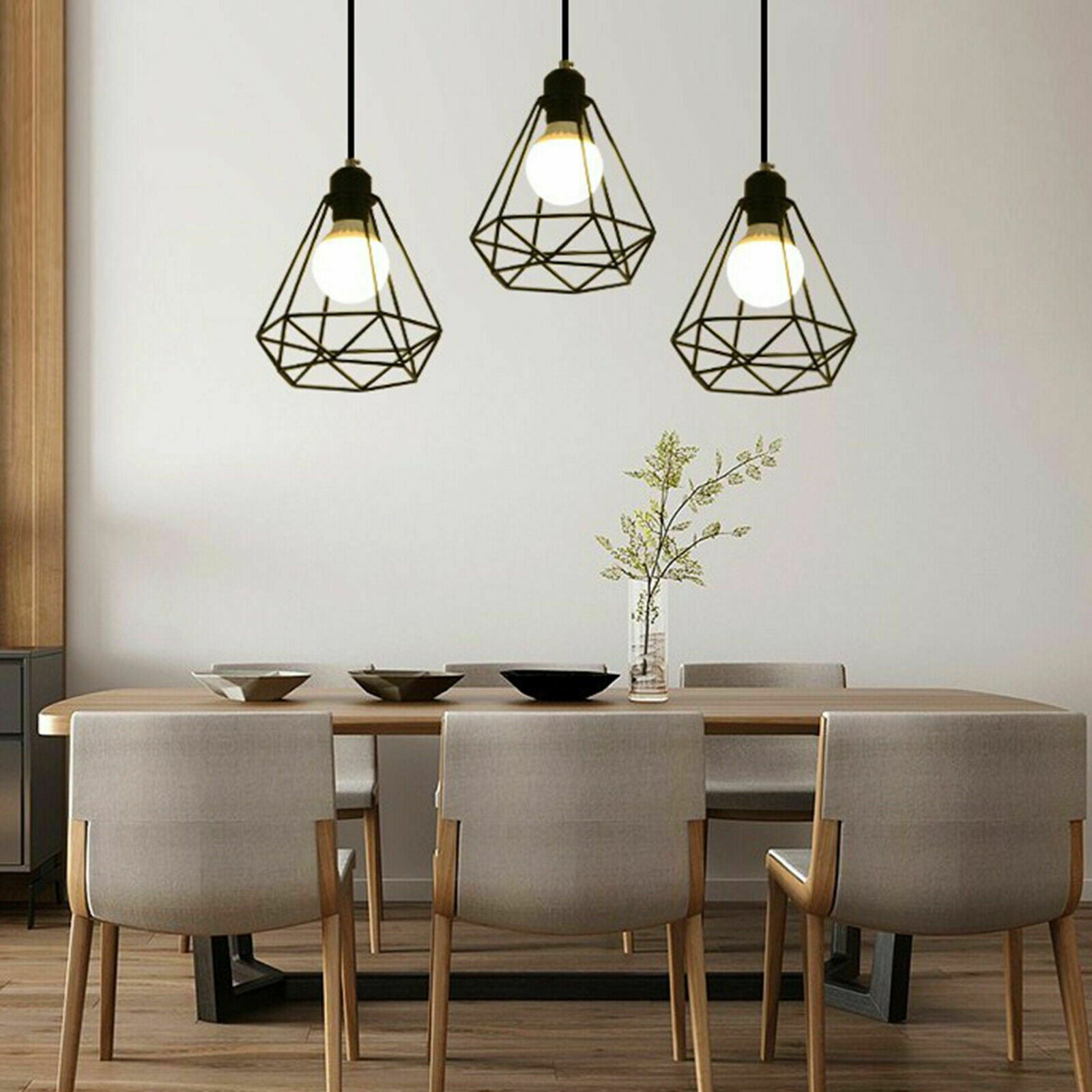 Pendant Light Shade Ceiling Industrial Geometric Wire Cage Lampshade Lamp Metal