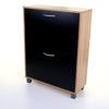 WOODEN SHOE STORAGE CABINET RACK 2 DRAWER CUPBOARD FOOTWEAR SHOE STAND RACK UNIT