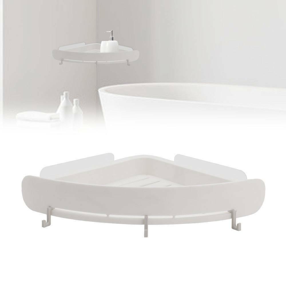 Bathroom Corner Shower Plastic Shelf Tidy Wall Storage Basket Kitchen Caddy Rack