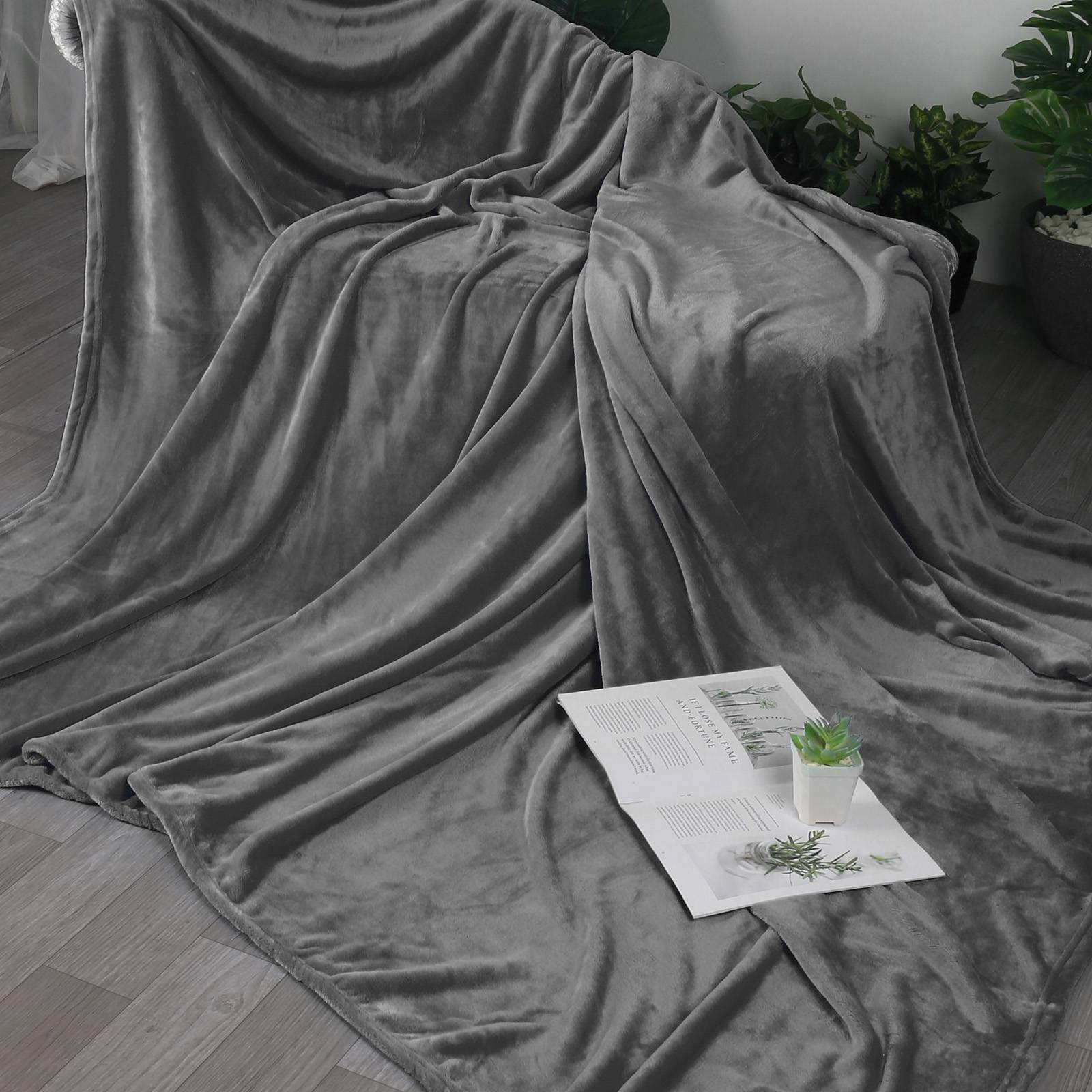1.5*2M Polyester Throw Blanket Large Sofa Bed Thick Warm Faux Double Size