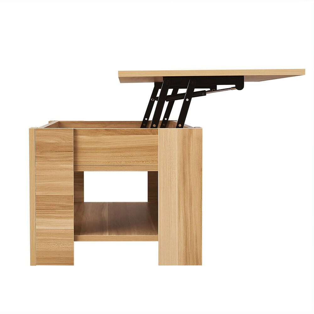 Lift Up Top Coffee Table Wooden Coffee Tea Table with Sliding Top Hidden Storage