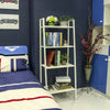 Metal Ladder Shelving 4 Tier Tall Bookshelf Plant Stand Storage Shelf Unit White