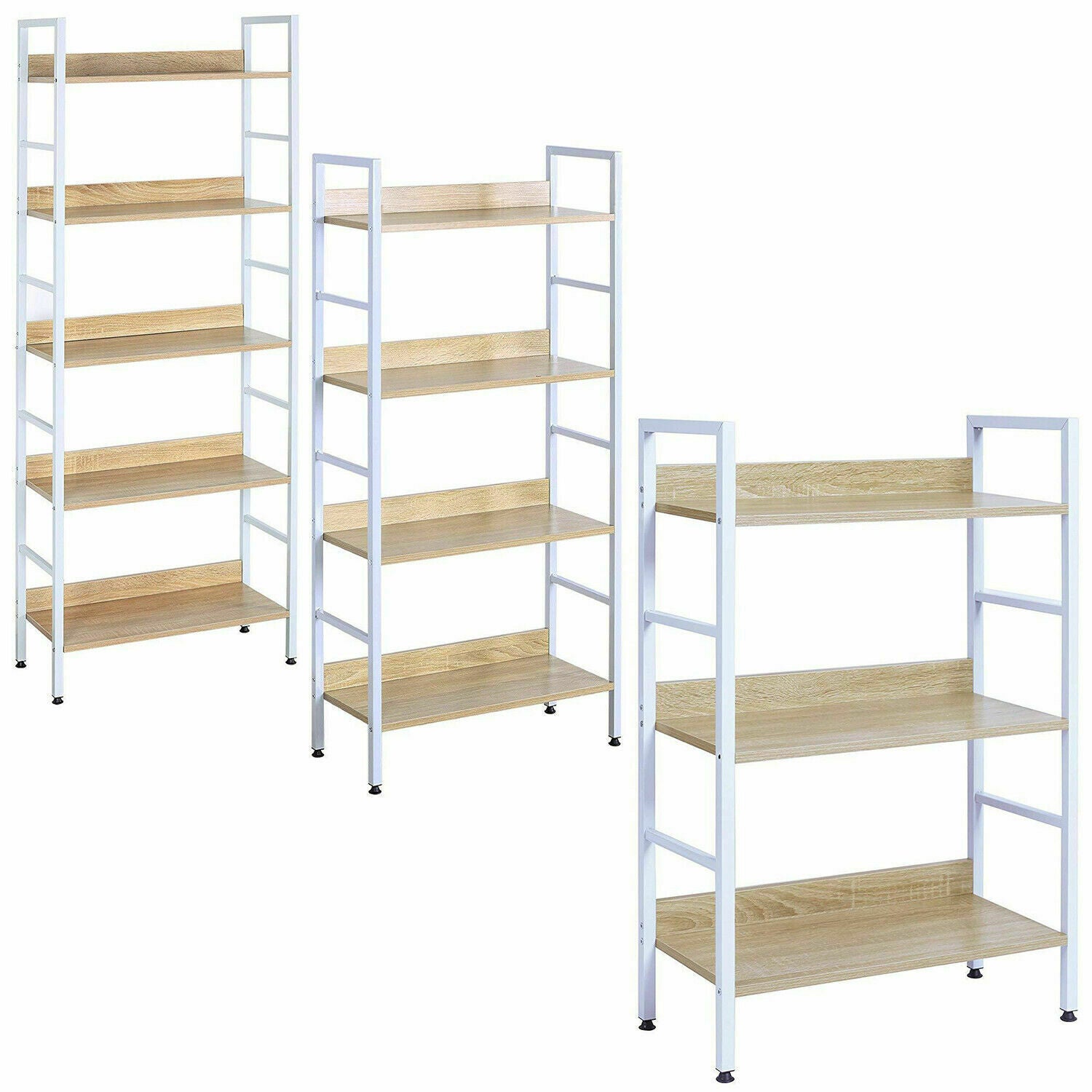 3/4/5 Tier Ladder Shelf Storage Shelving Unit Bookcase Corner Rack Display Stand