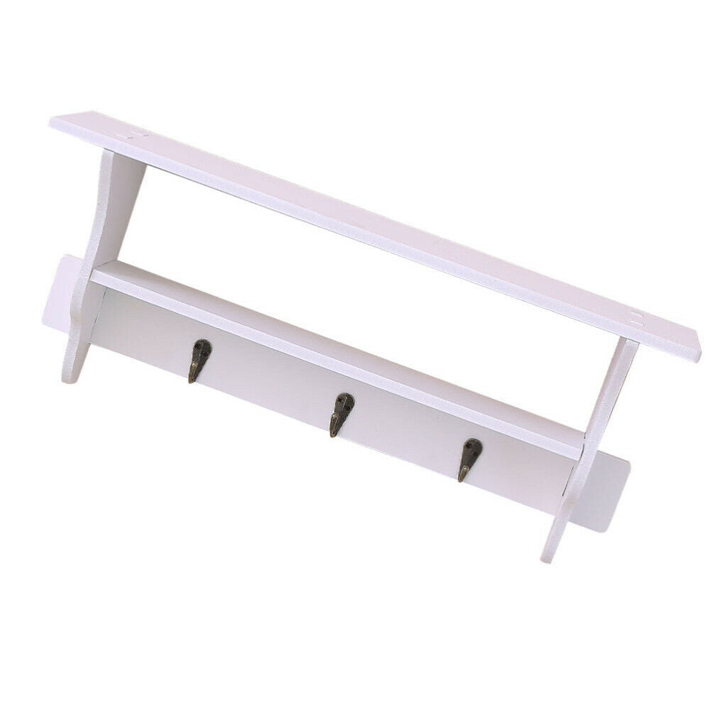 New White Floating Wall Shelves Display Storage Shelf Wall Wood Unit Rack UK