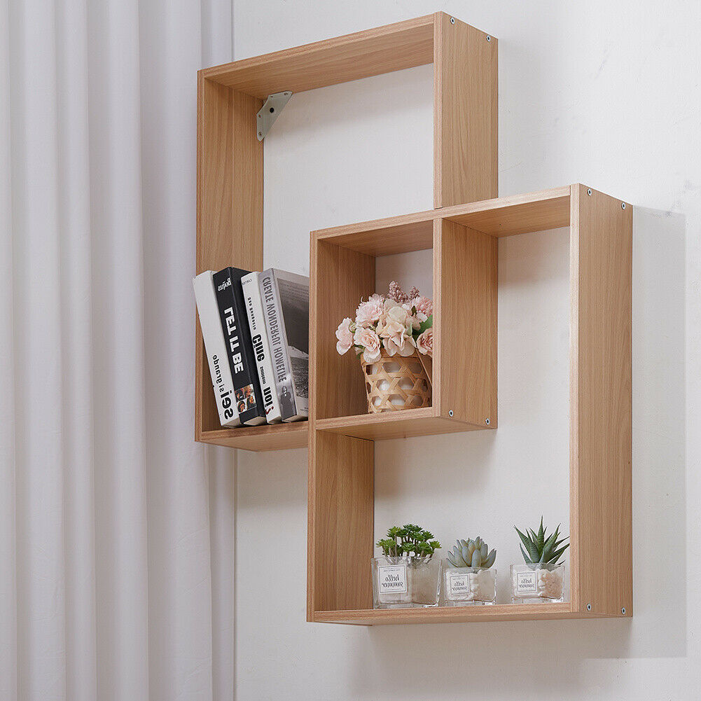Modern Decor Wall Floating Shelves Book Display Shelf Storage Cube Box Shelving