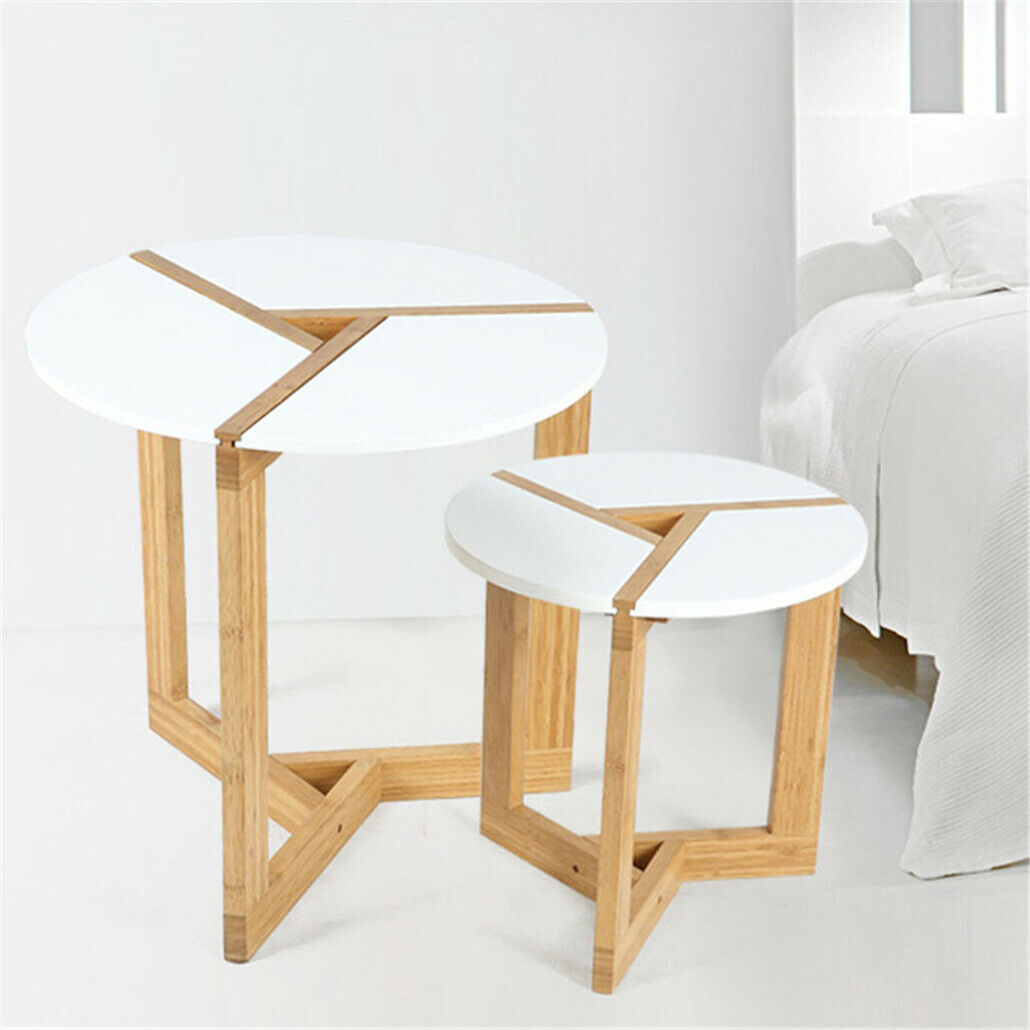 Modern Design White Chic Round Side Table Laptop End Coffe Table Home Furniture