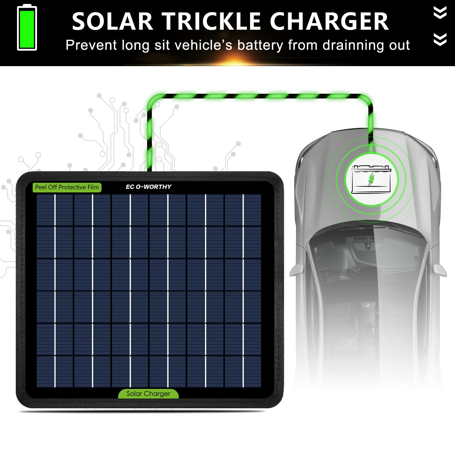 5 Watt 10W Solar Panel 12 Volt Trickle Battery Charger for Car Van Caravan Boat