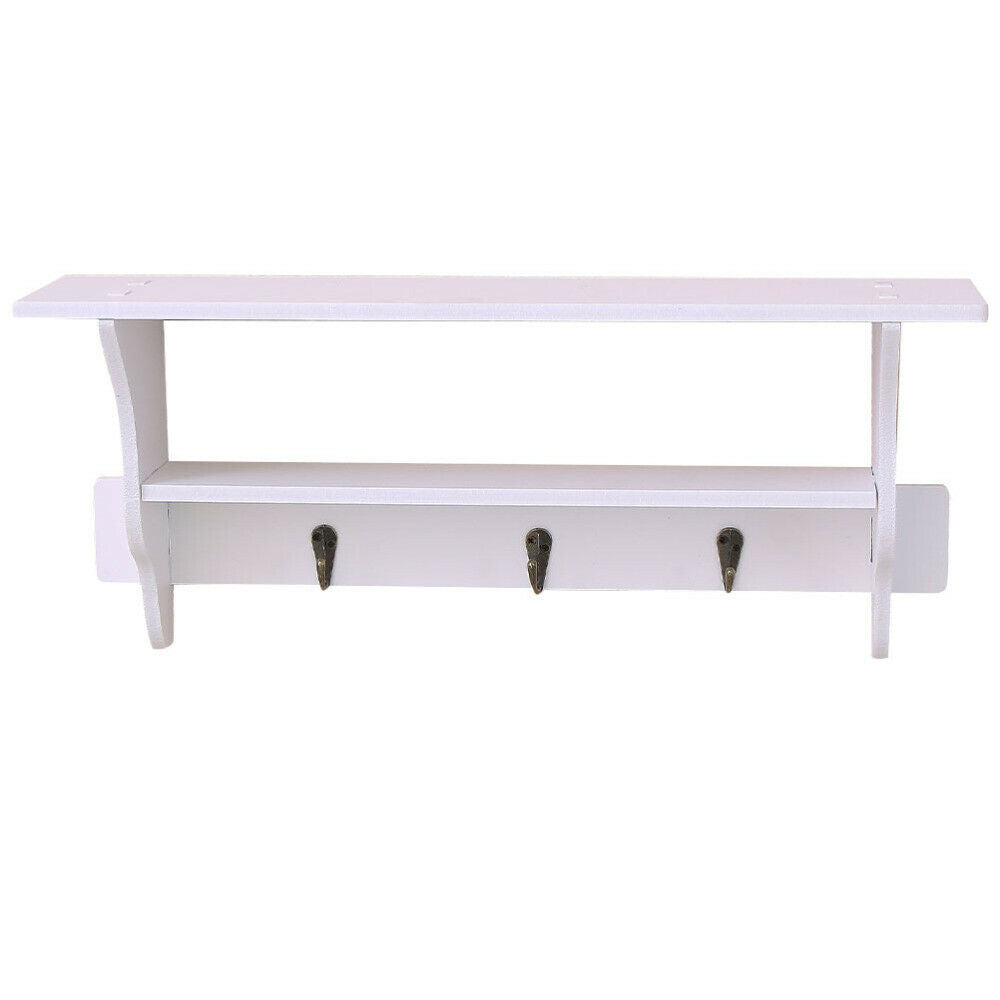 New White Floating Wall Shelves Display Storage Shelf Wall Wood Unit Rack UK