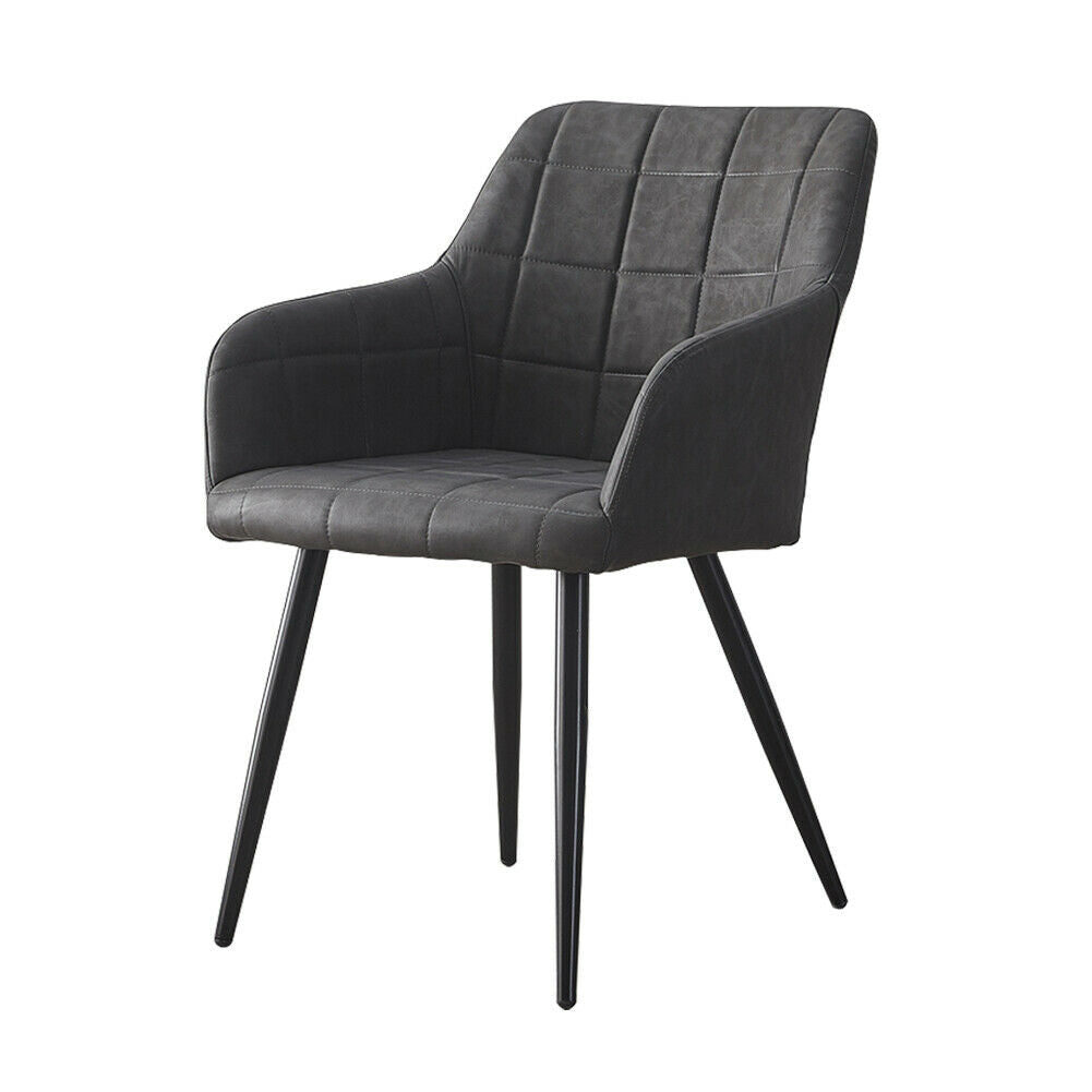 2× Kitchen Dining Chairs Velvet Faux Leather Fabric Padded Home Office Chair set