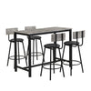 Marble Effects Bar Table & 4 Stools Breakfast Kitchen Dining Set Bar Bistro HT